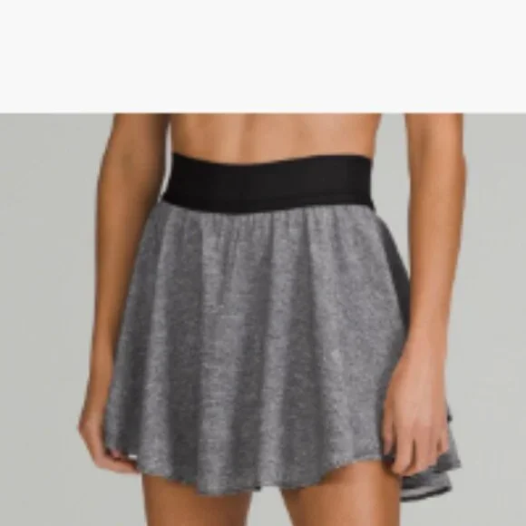 LULUEMON Court Rival High-Rise Tennis Skirt Heather Lux Multi Black Grey NWT 4 - Picture 2 of 5